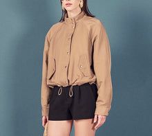 Load image into Gallery viewer, Beige Lightweight Bomber Jacket