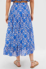Load image into Gallery viewer, Blue Printed Midi Skirt