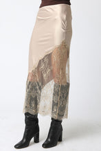 Load image into Gallery viewer, Champagne Satin/Lace Asymmetric Skirt