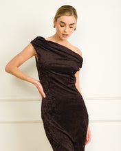 Load image into Gallery viewer, Dark Brown Velvet Maxi Dress