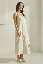 Load image into Gallery viewer, Sand Tropical Embroidered Slvls Maxi Dress