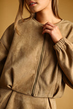 Load image into Gallery viewer, Ash Mocha Suede Cropped Jacket