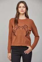 Load image into Gallery viewer, Brown Horse Embroidered Sweater