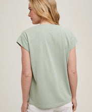 Load image into Gallery viewer, Sage V-Neck Boxy Knit Top
