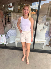 Load image into Gallery viewer, Birch Embroidered Linen Shorts w/ Belt