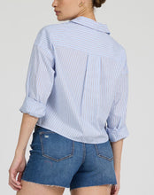 Load image into Gallery viewer, Cropped Adrianna Top Skyway Cafe Stripe