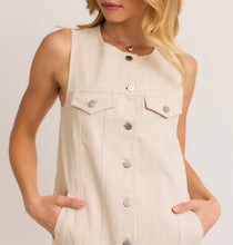 Load image into Gallery viewer, Cream Slvls Denim Shirt Dress