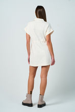 Load image into Gallery viewer, Ivory SS Knit Drawstring Dress