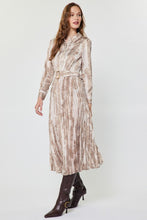 Load image into Gallery viewer, Blush Pink Multi Pleated LS Belted Dress