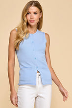 Load image into Gallery viewer, Baby Blue Knit Button Down Vest