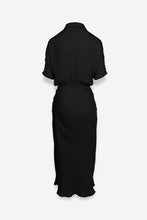 Load image into Gallery viewer, Black Button Up Midi Shirt Dress
