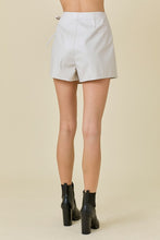 Load image into Gallery viewer, Ecru Faux Leather Mini Skort