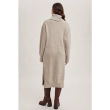 Load image into Gallery viewer, Oatmeal Turtleneck Sweater Midi Dress