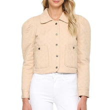 Load image into Gallery viewer, Taupe Puff Slv Quilted Jacket