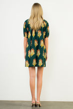 Load image into Gallery viewer, Green Floral Print Striped Detail Dress (THML)