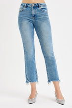 Load image into Gallery viewer, Risen Med. Denim HR Crop Straight Slim Jean