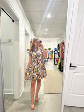 Load image into Gallery viewer, Lilac Floral Print Ruffle Slv Dress