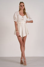Load image into Gallery viewer, White Eyelet Scoop Neck Tie Frnt Romper