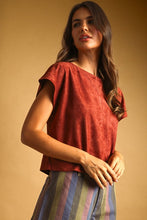 Load image into Gallery viewer, Rust Suede Slvls Crop Top