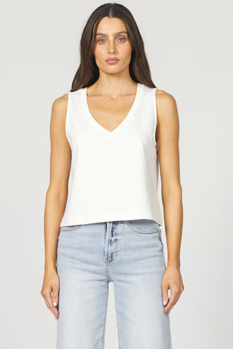 DJD White Jolie V-Neck Tank Top