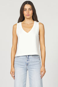 DJD White Jolie V-Neck Tank Top