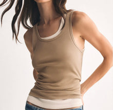 Load image into Gallery viewer, Z Supply Desert Tan Classic Ribbed Scoop Tank Top