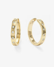 Load image into Gallery viewer, Melinda Maria Ashley Reversible Hoops 1” Gold/White