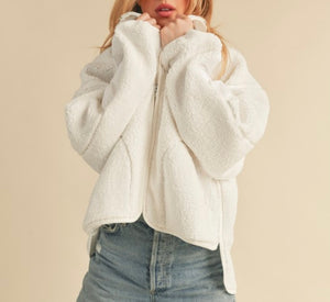 Cozy White Zip Up Jacket