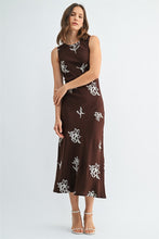 Load image into Gallery viewer, Brown Embroidery Slvls Long Dress