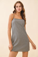 Load image into Gallery viewer, Black Gingham Spag. Strap Mini Dress
