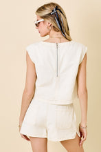 Load image into Gallery viewer, Ivory Boxy Denim Cropped Top