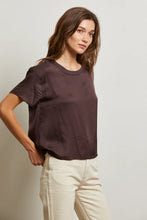 Load image into Gallery viewer, Perfect White Tee Cocoa SS Satin Crew Neck Tee