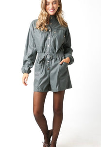 Olive Louise Belted LS Romper