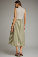 Load image into Gallery viewer, Cream Knit Slvls Green Striped Maxi Dress