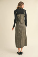 Load image into Gallery viewer, Brown Leather Mineral Wash Long Dress