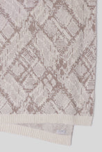 Load image into Gallery viewer, Barefoot Dreams Cream/Taupe Cotton Graphic Texture Throw