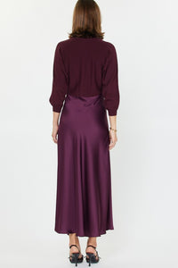 Maroon 3Q Slv Woven Mixed Media Dress