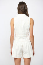 Load image into Gallery viewer, Cream Contrast Stitch Detail Collared Romper