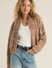 Load image into Gallery viewer, Z Supply Heather Taupe Lex Plaid Bomber Jacket