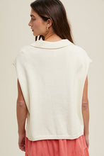 Load image into Gallery viewer, Off White Collared SS Sweater Top