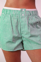 Load image into Gallery viewer, Green Striped LS + Short Set
