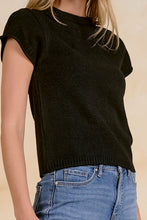 Load image into Gallery viewer, Black Crewneck SS Sweater