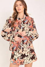 Load image into Gallery viewer, Dark Brown Multi Floral Print LS Top