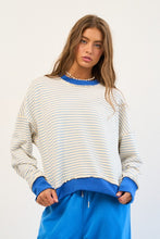 Load image into Gallery viewer, Blue Striped Sweatshirt Top