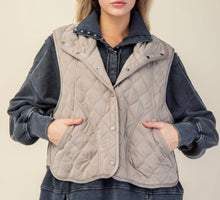 Load image into Gallery viewer, Stone Taupe Quilted Vest