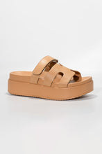 Load image into Gallery viewer, Beige Double Strap Platform Comfy Sandal