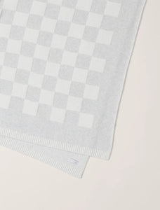 Barefoot Dreams CC Cotton Checkered Throw-Gray/Cream