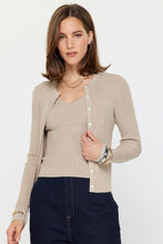 Load image into Gallery viewer, Light Taupe Ribbed Tank And Cardigan Set