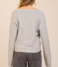 Load image into Gallery viewer, Light Grey Bow Tied Sweater