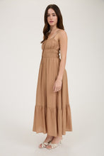 Load image into Gallery viewer, Mocha Frnt Tie Midi Dress